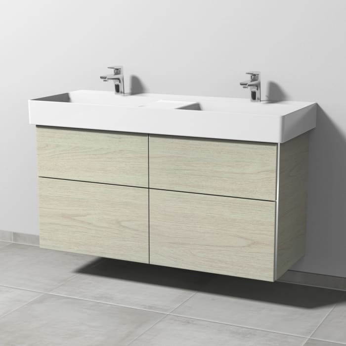 Sanipa 3way Waschtischunterbau für Keramik-Waschtisch Dura Square 120 cm, 4 Auszüge mit Griffleisten