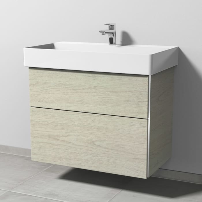 Sanipa 3way Waschtischunterbau für Keramik-Waschtisch Dura Square 80 cm, 2 Auszüge mit Griffleisten