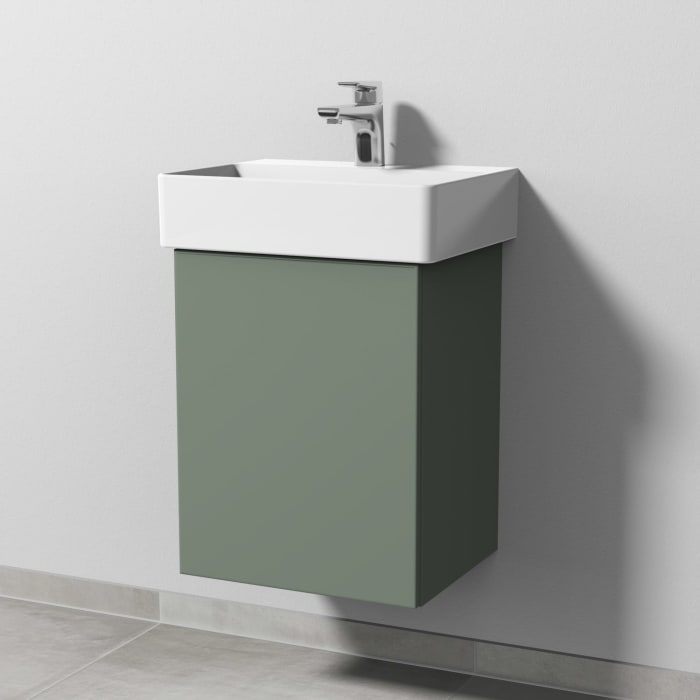 Sanipa 3way Waschtischunterbau für Keramik-Waschtisch Dura Square 45 cm, 1 Tür, Anschlag links, mit Push to open