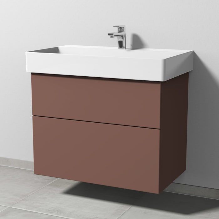 Sanipa 3way Waschtischunterbau für Keramik-Waschtisch Dura Square 80 cm, 2 Auszüge mit Push to open