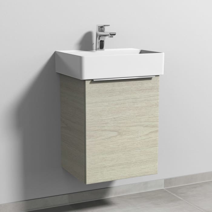 Sanipa 3way Waschtischunterbau für Keramik-Waschtisch Dura Square 45 cm, 1 Tür, Anschlag rechts, mit Aufsatzgriff