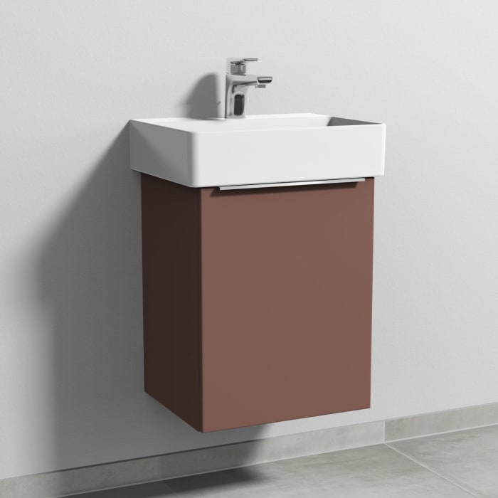 Sanipa 3way Waschtischunterbau für Keramik-Waschtisch Dura Square 45 cm, 1 Tür, Anschlag rechts, mit Aufsatzgriff