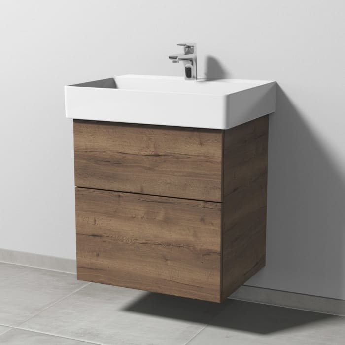 Sanipa 3way Waschtischunterbau für Keramik-Waschtisch Dura Square 60 cm, 2 Auszüge mit Push to open