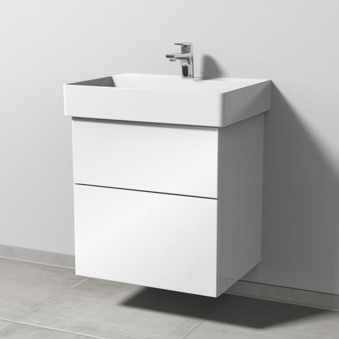 Sanipa 3way Waschtischunterbau für Keramik-Waschtisch Dura Square 60 cm, 2 Auszüge mit Push to open