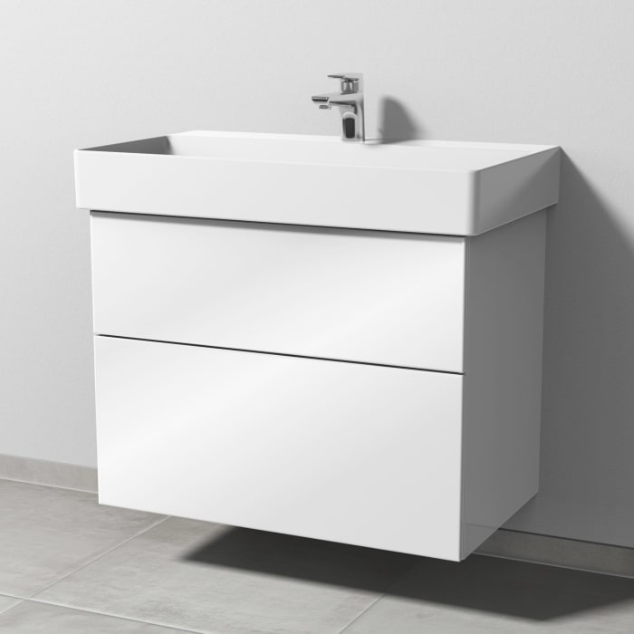 Sanipa 3way Waschtischunterbau für Keramik-Waschtisch Dura Square 80 cm, 2 Auszüge mit Push to open