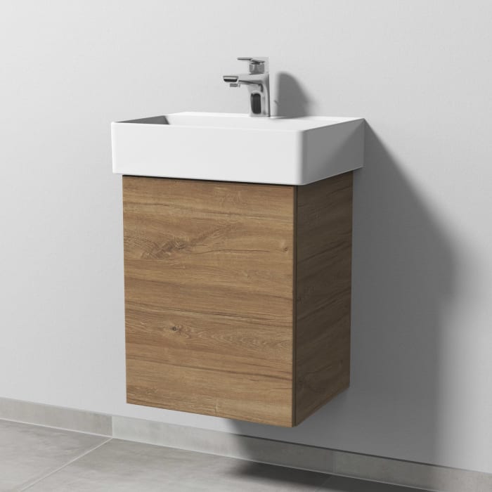 Sanipa 3way Waschtischunterbau für Keramik-Waschtisch Dura Square 45 cm, 1 Tür, Anschlag links, mit Push to open