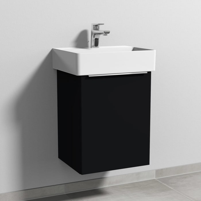 Sanipa 3way Waschtischunterbau für Keramik-Waschtisch Dura Square 45 cm, 1 Tür, Anschlag rechts, mit Aufsatzgriff