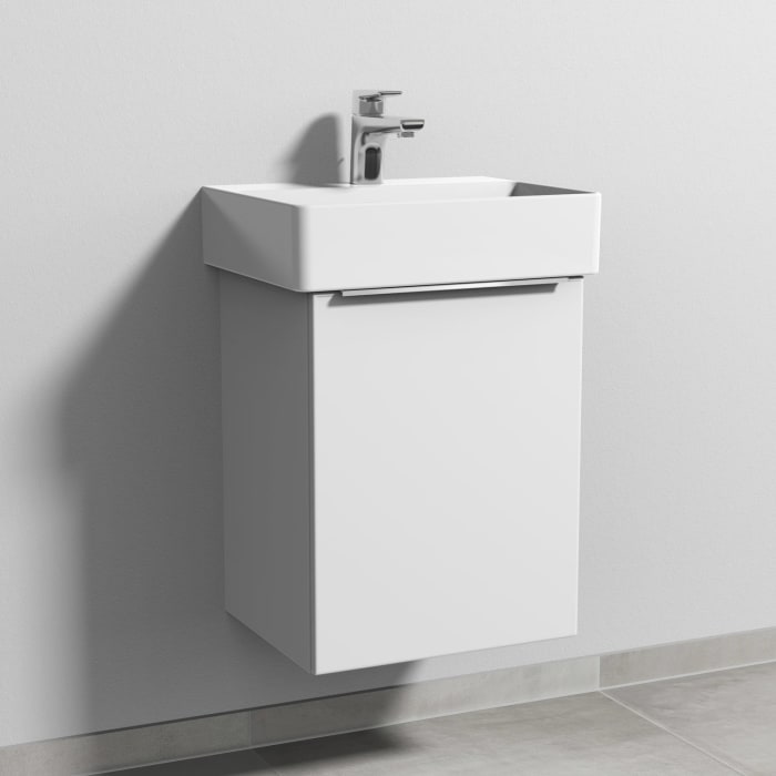 Sanipa 3way Waschtischunterbau für Keramik-Waschtisch Dura Square 45 cm, 1 Tür, Anschlag rechts, mit Aufsatzgriff