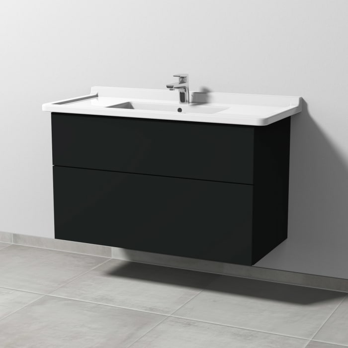 Sanipa 3way Waschtischunterbau für Keramik-Waschtisch Starck 3 105 cm, 2 Auszüge mit Push to open