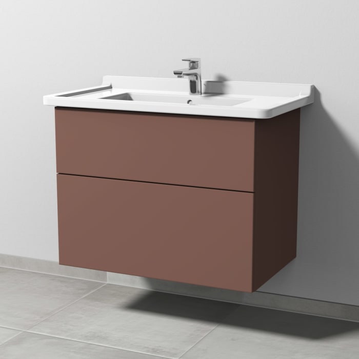 Sanipa 3way Waschtischunterbau für Keramik-Waschtisch Starck 3 85 cm, 2 Auszüge mit Push to open