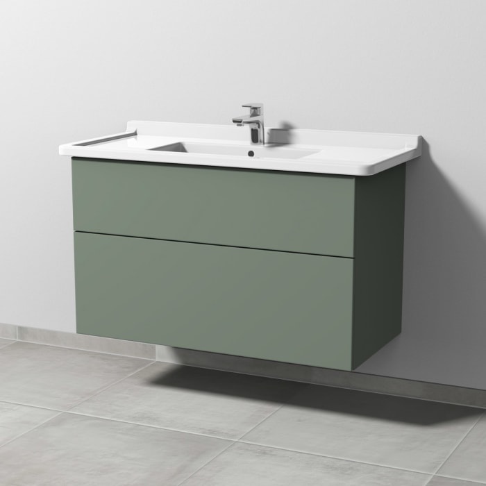 Sanipa 3way Waschtischunterbau für Keramik-Waschtisch Starck 3 105 cm, 2 Auszüge mit Push to open