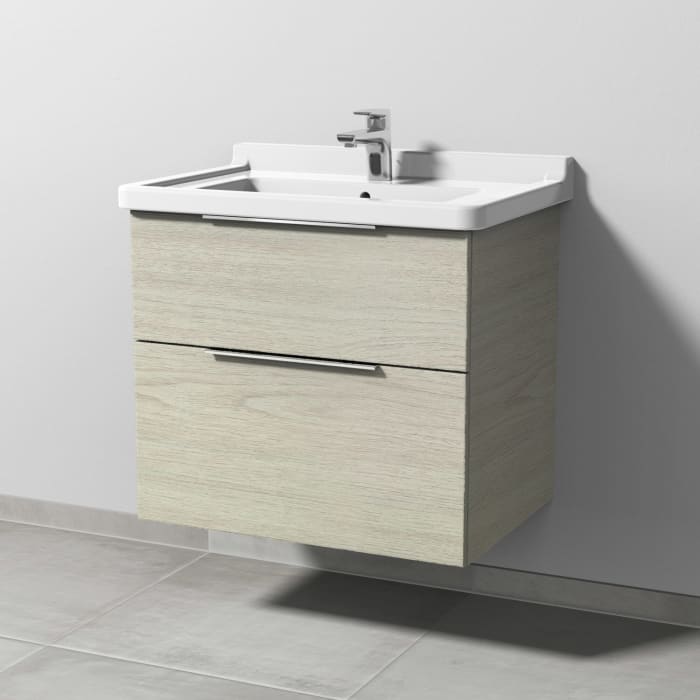 Sanipa 3way Waschtischunterbau für Keramik-Waschtisch Starck 3 70 cm, 2 Auszüge mit Aufsatzgriff