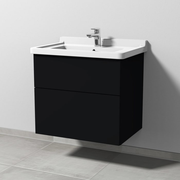 Sanipa 3way Waschtischunterbau für Keramik-Waschtisch Starck 3 70 cm, 2 Auszüge mit Push to open