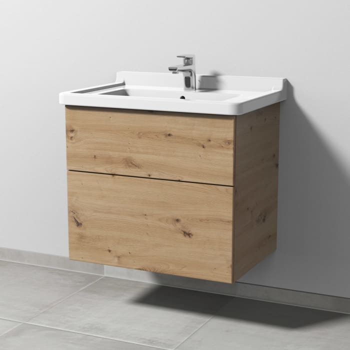 Sanipa 3way Waschtischunterbau für Keramik-Waschtisch Starck 3 70 cm, 2 Auszüge mit Push to open