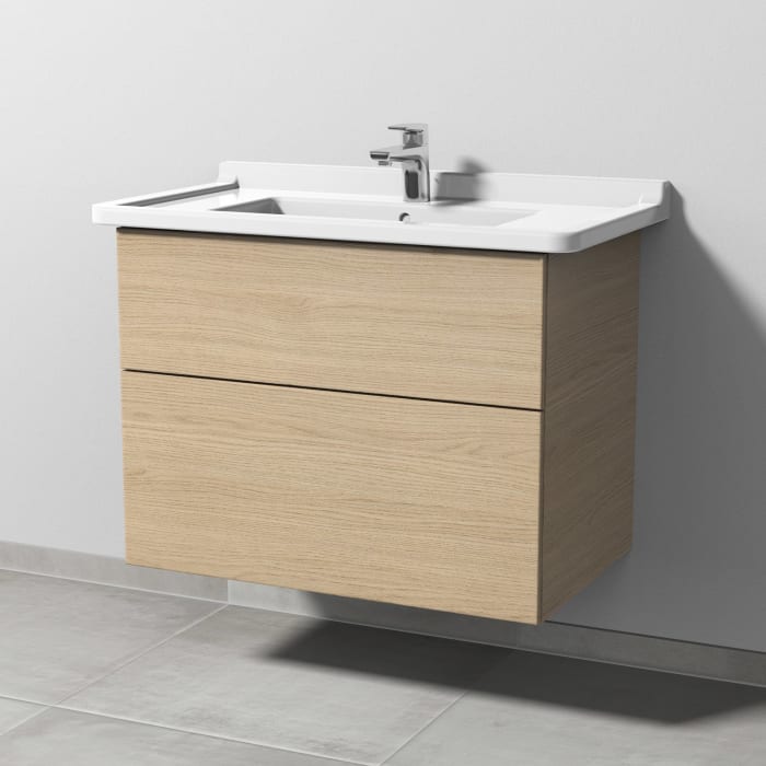 Sanipa 3way Waschtischunterbau für Keramik-Waschtisch Starck 3 85 cm, 2 Auszüge mit Push to open