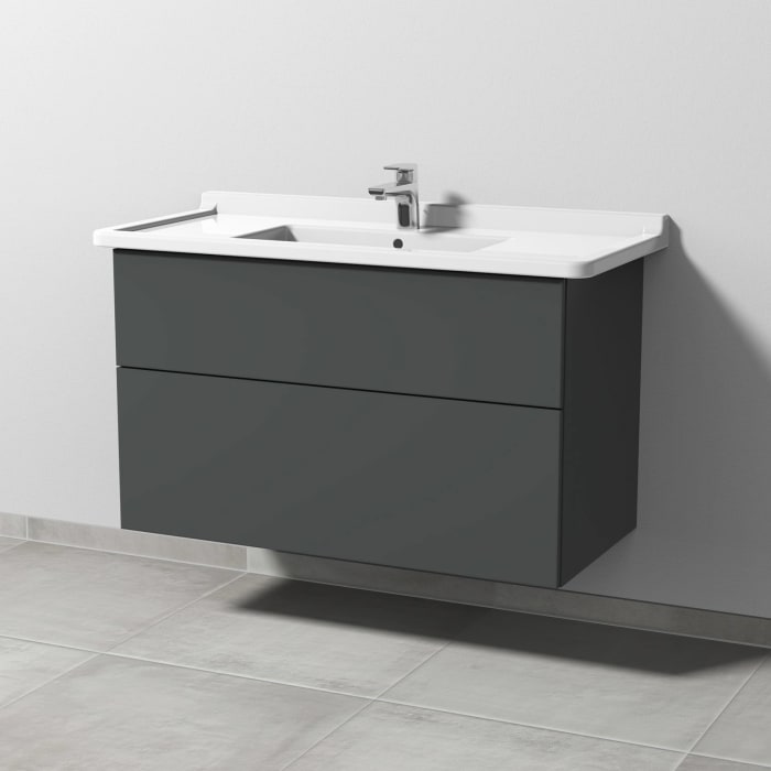 Sanipa 3way Waschtischunterbau für Keramik-Waschtisch Starck 3 105 cm, 2 Auszüge mit Push to open