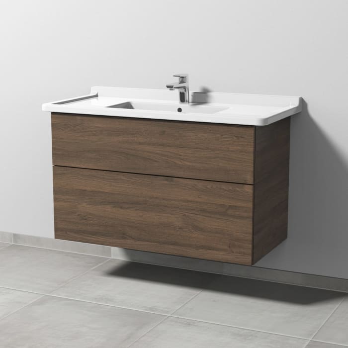 Sanipa 3way Waschtischunterbau für Keramik-Waschtisch Starck 3 105 cm, 2 Auszüge mit Push to open