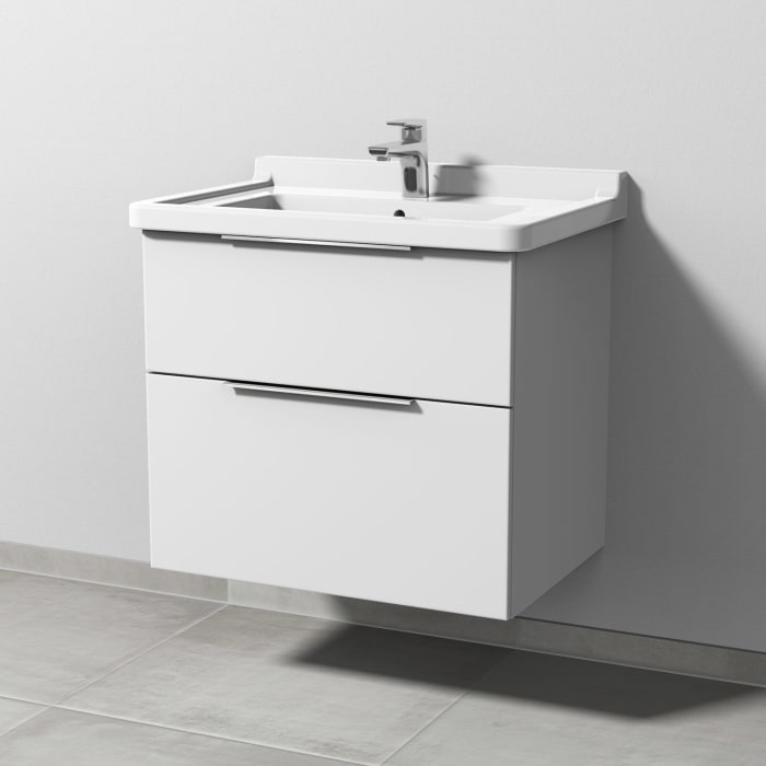 Sanipa 3way Waschtischunterbau für Keramik-Waschtisch Starck 3 70 cm, 2 Auszüge mit Aufsatzgriff