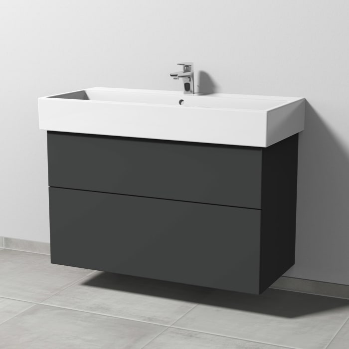 Sanipa 3way Waschtischunterbau für Keramik-Waschtisch Vero Air 100 cm, 2 Auszüge mit Push to open