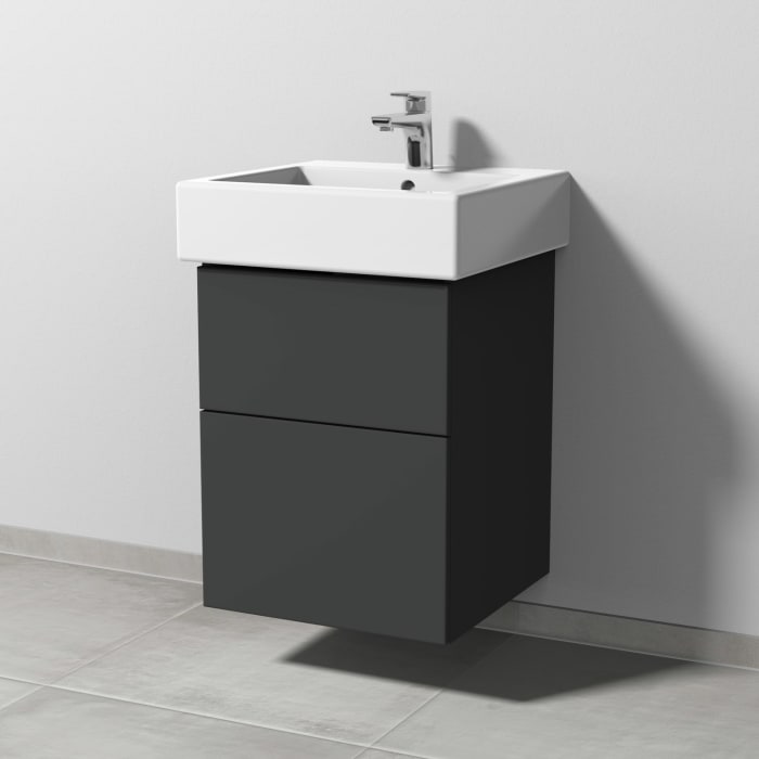 Sanipa 3way Waschtischunterbau für Keramik-Waschtisch Vero 50 cm, 2 Auszüge mit Push to open