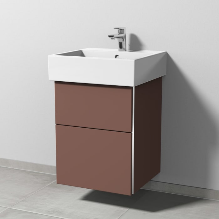 Sanipa 3way Waschtischunterbau für Keramik-Waschtisch Vero Air 50 cm, 2 Auszüge mit Griffleisten