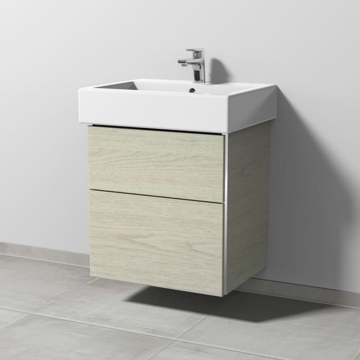 Sanipa 3way Waschtischunterbau für Keramik-Waschtisch Vero 60 cm, 2 Auszüge mit Griffleisten