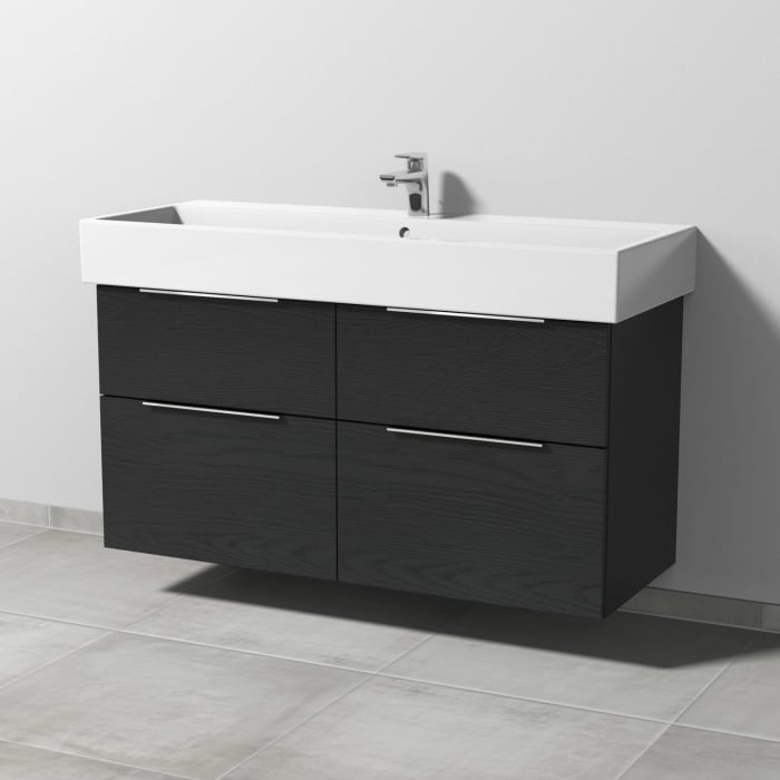Sanipa 3way Waschtischunterbau für Keramik-Waschtisch Vero Air 120 cm, 4 Auszüge mit Aufsatzgriff