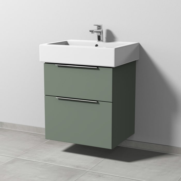 Sanipa 3way Waschtischunterbau für Keramik-Waschtisch Vero 60 cm, 2 Auszüge mit Aufsatzgriff