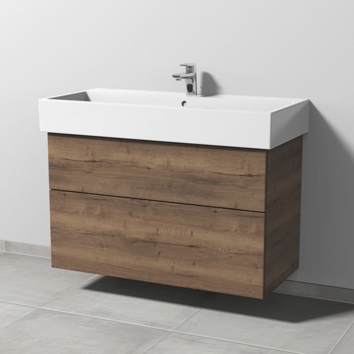 Sanipa 3way Waschtischunterbau für Keramik-Waschtisch Vero Air 100 cm, 2 Auszüge mit Push to open