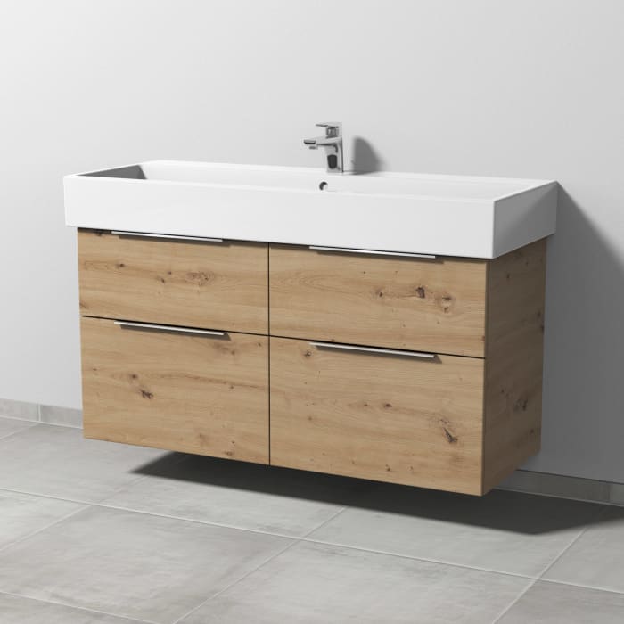 Sanipa 3way Waschtischunterbau für Keramik-Waschtisch Vero Air 120 cm, 4 Auszüge mit Aufsatzgriff