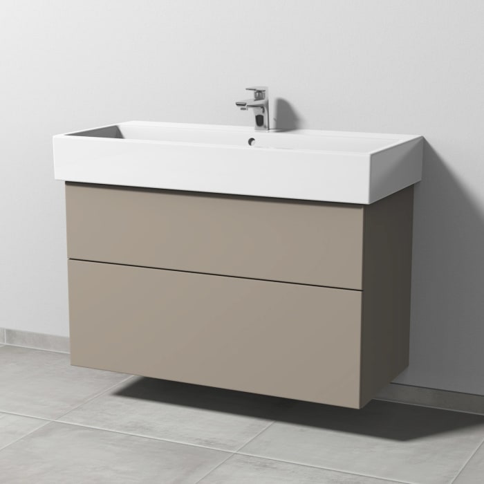 Sanipa 3way Waschtischunterbau für Keramik-Waschtisch Vero Air 100 cm, 2 Auszüge mit Push to open