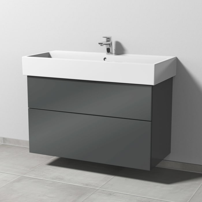 Sanipa 3way Waschtischunterbau für Keramik-Waschtisch Vero Air 100 cm, 2 Auszüge mit Push to open