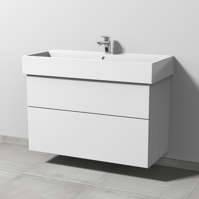 Sanipa 3way Waschtischunterbau für Keramik-Waschtisch Vero Air 100 cm, 2 Auszüge mit Push to open