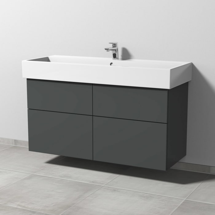Sanipa 3way Waschtischunterbau für Keramik-Waschtisch Vero Air 120 cm, 4 Auszüge mit Push to open