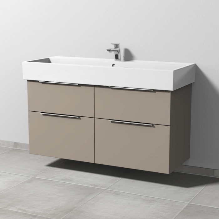 Sanipa 3way Waschtischunterbau für Keramik-Waschtisch Vero Air 120 cm, 4 Auszüge mit Aufsatzgriff