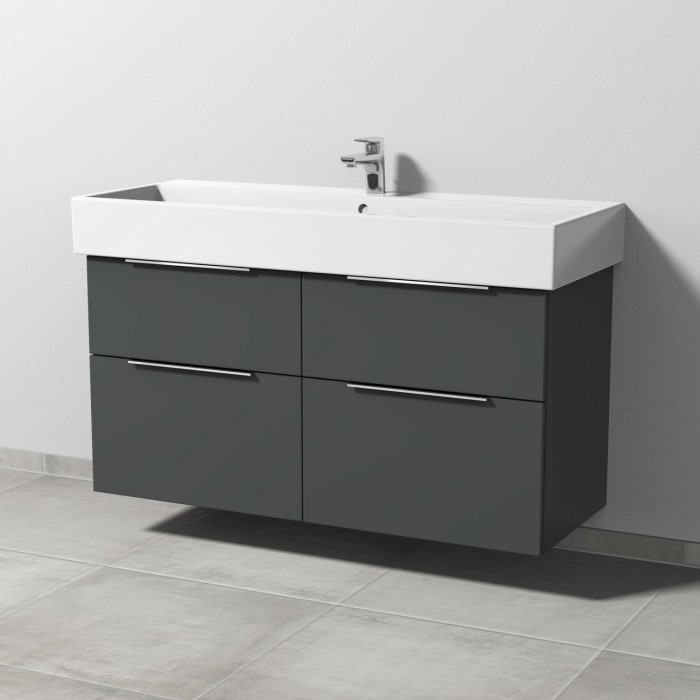 Sanipa 3way Waschtischunterbau für Keramik-Waschtisch Vero Air 120 cm, 4 Auszüge mit Aufsatzgriff