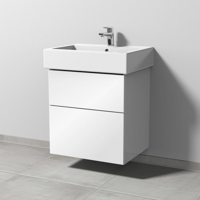 Sanipa 3way Waschtischunterbau für Keramik-Waschtisch Vero 60 cm, 2 Auszüge mit Push to open