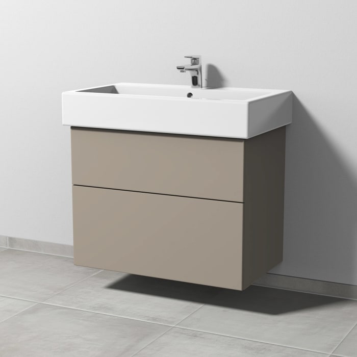 Sanipa 3way Waschtischunterbau für Keramik-Waschtisch Vero 80 cm, 2 Auszüge mit Push to open