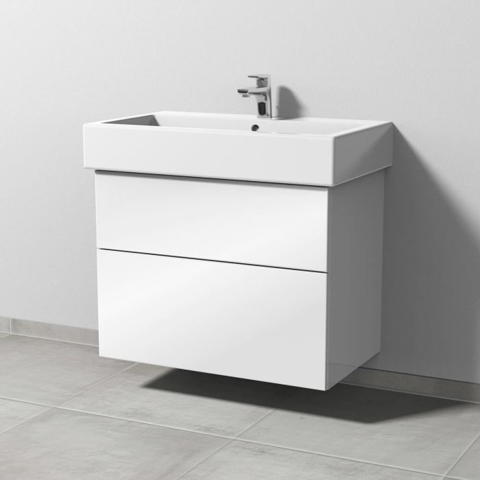 Sanipa 3way Waschtischunterbau für Keramik-Waschtisch Vero 80 cm, 2 Auszüge mit Push to open