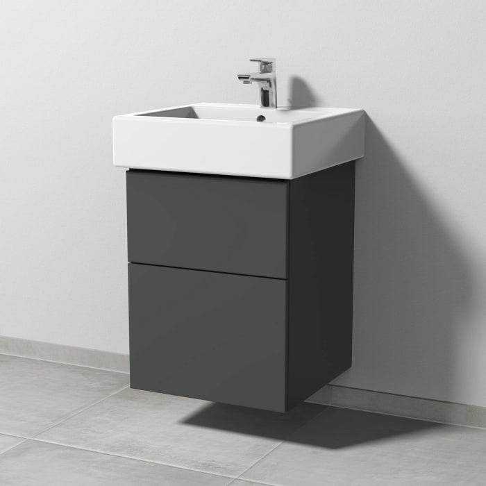 Sanipa 3way Waschtischunterbau für Keramik-Waschtisch Vero 50 cm, 2 Auszüge mit Push to open