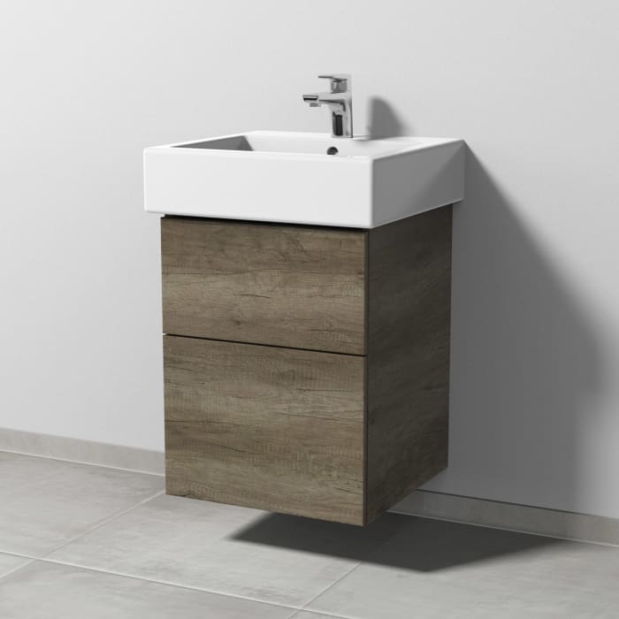 Sanipa 3way Waschtischunterbau für Keramik-Waschtisch Vero 50 cm, 2 Auszüge mit Push to open