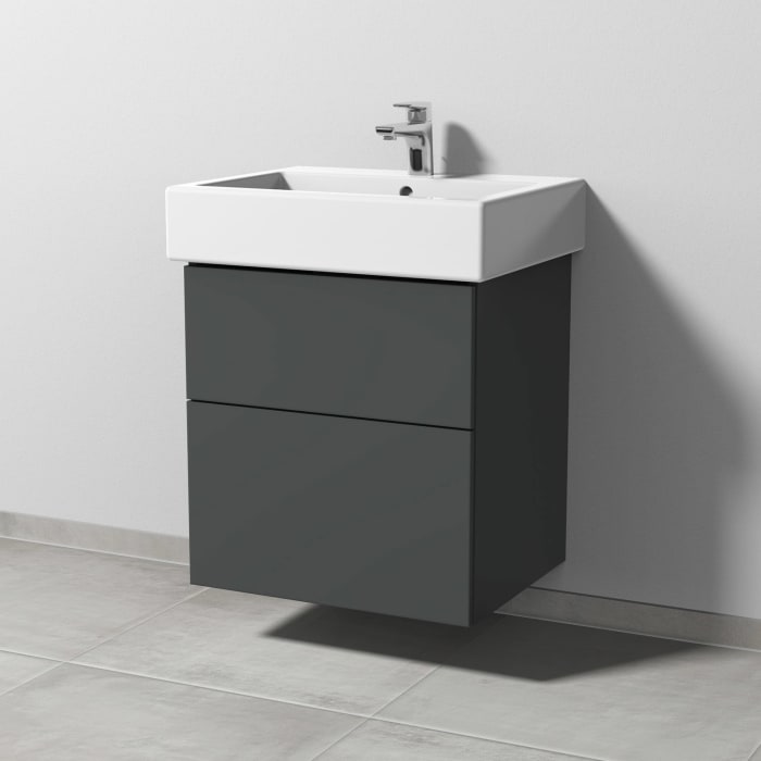 Sanipa 3way Waschtischunterbau für Keramik-Waschtisch Vero 60 cm, 2 Auszüge mit Push to open