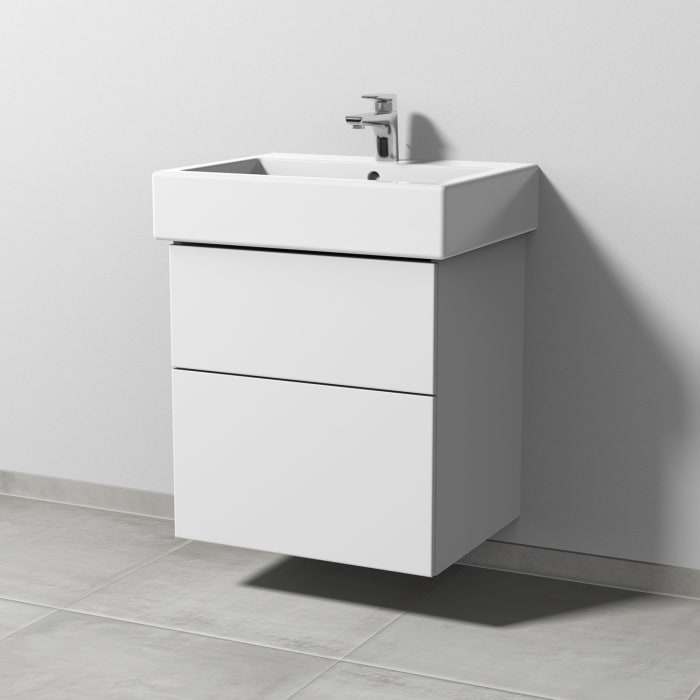 Sanipa 3way Waschtischunterbau für Keramik-Waschtisch Vero 60 cm, 2 Auszüge mit Push to open