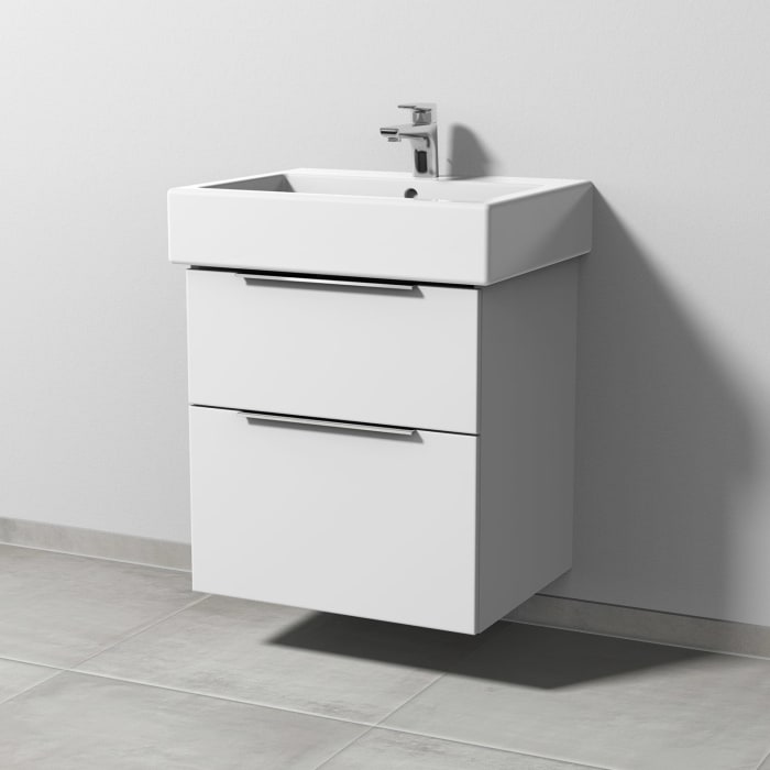Sanipa 3way Waschtischunterbau für Keramik-Waschtisch Vero 60 cm, 2 Auszüge mit Aufsatzgriff