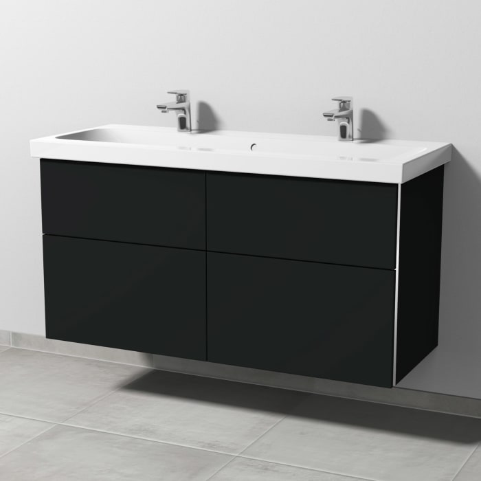 Sanipa 3way Waschtischunterbau für Keramik-Waschtisch iCon Light 120 cm, 4 Auszüge mit Griffleisten