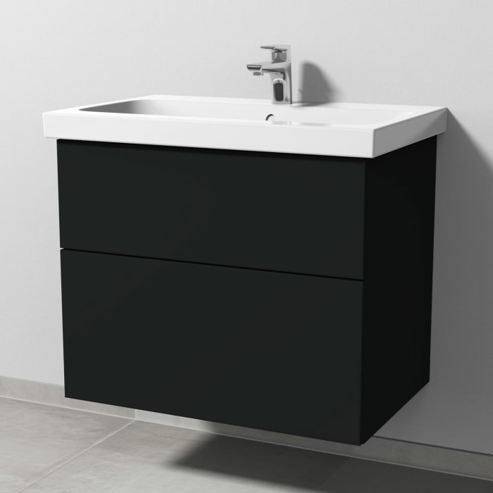 Sanipa 3way Waschtischunterbau für Keramik-Waschtisch iCon Light 75 cm, 2 Auszüge mit Push to open