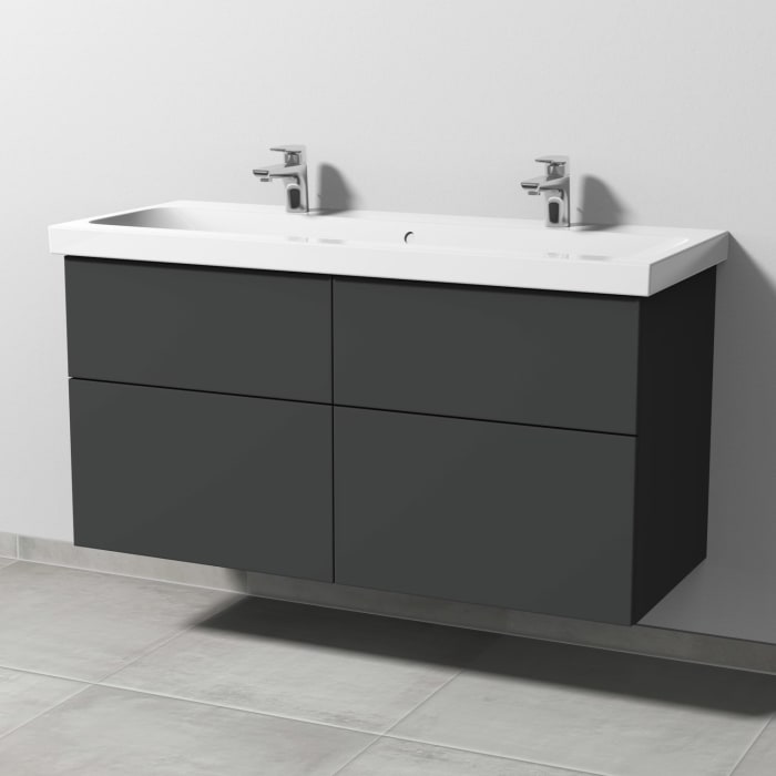 Sanipa 3way Waschtischunterbau für Keramik-Waschtisch iCon Light 120 cm, 4 Auszüge mit Push to open