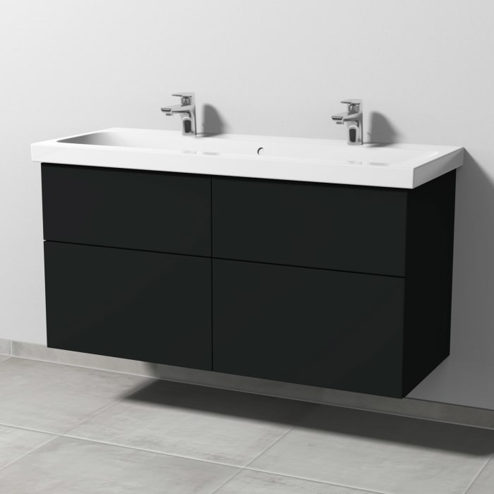 Sanipa 3way Waschtischunterbau für Keramik-Waschtisch iCon Light 120 cm, 4 Auszüge mit Push to open