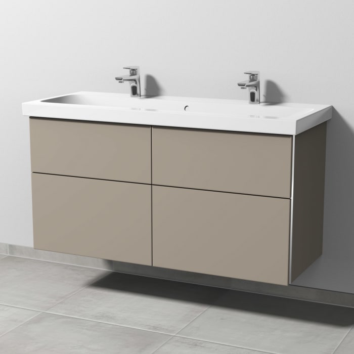 Sanipa 3way Waschtischunterbau für Keramik-Waschtisch iCon Light 120 cm, 4 Auszüge mit Griffleisten