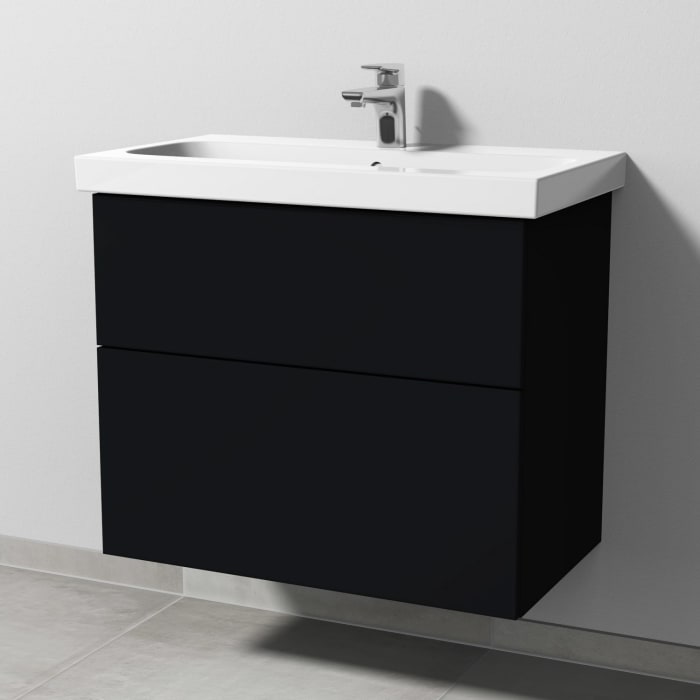 Sanipa 3way Waschtischunterbau für Keramik-Waschtisch iCon Light 75 cm, 2 Auszüge mit Push to open